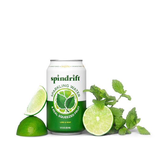 Spindrift Sparkling Water, Nojito Flavored, Made with Real Squeezed Fruit, 12 Fl Oz Cans, Pack of 24 (Only 4 Calories per Can)